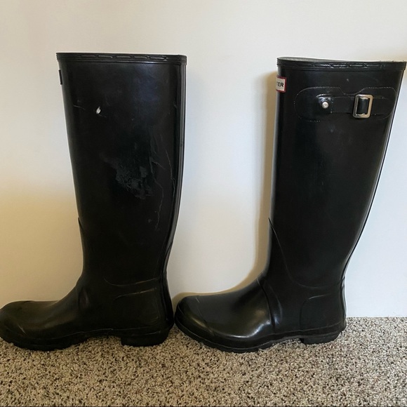 Hunter Boots Black Original Gloss Women’s Size 8 - Picture 5 of 15